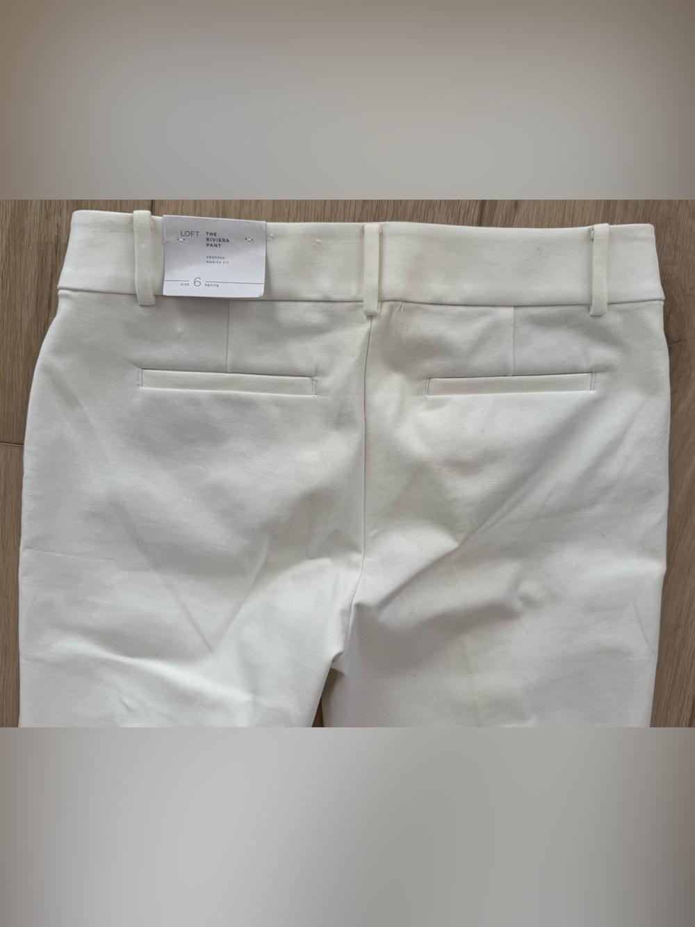 LOFT Riviera Pants White 6 Petite Cropped Marisa Fit Stretch New w/ tags NWT - Picture 14 of 16